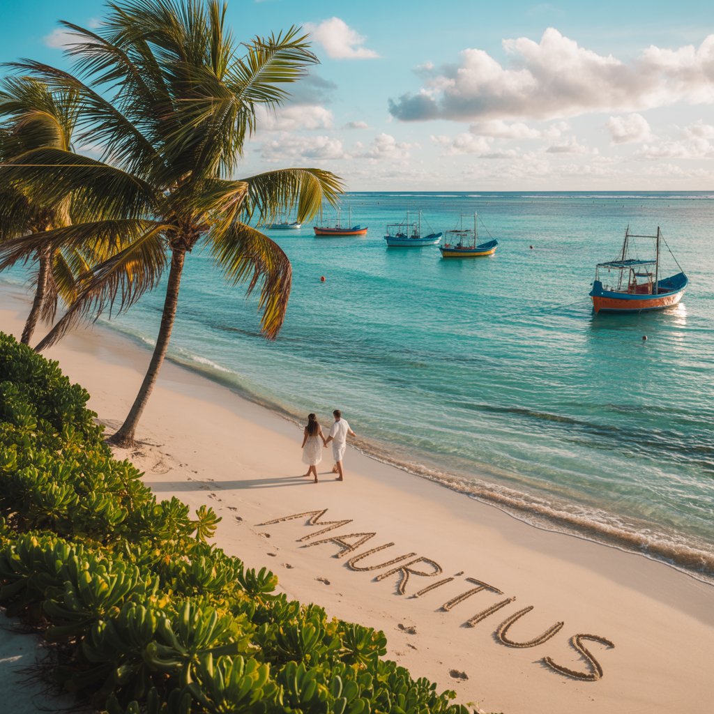 coppia-che-passeggia-al-tramonto-su-una-spiaggia-di-mauritius